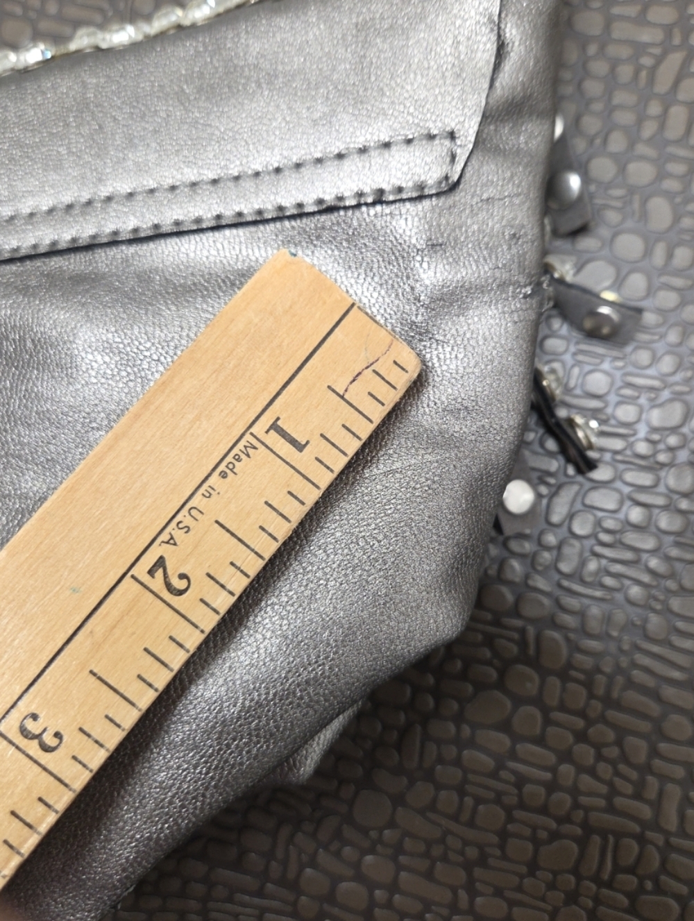 Studded Fringe Bag Silver - Picture 6 of 8